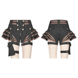 Steampunk Short Jean lolita Pant With Adjustable Removable Belt