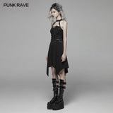 Dark Punk Halter Neck Short Dress