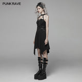 Dark Punk Halter Neck Short Dress