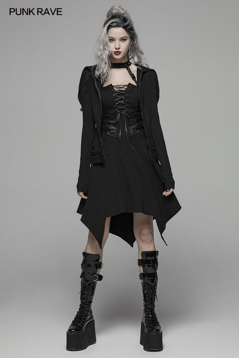 Dark Punk Halter Neck Short Dress