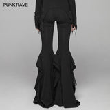 Gothic Big Pendulum Trousers Flared Stitched Lace Pants