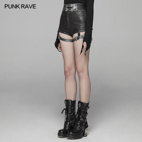 Handsome Punk PU Leather Shorts Pant