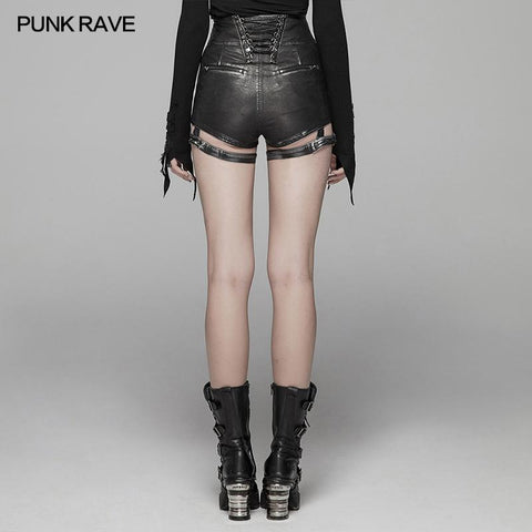 Handsome Punk PU Leather Shorts Pant
