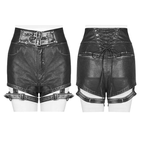 Handsome Punk PU Leather Shorts Pant