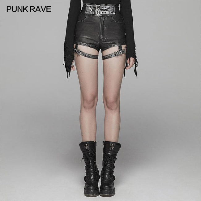 Handsome Punk PU Leather Shorts Pant
