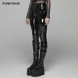 PUNK Winter Patent Velvet Leather Pants