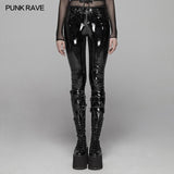 PUNK Winter Patent Velvet Leather Pants