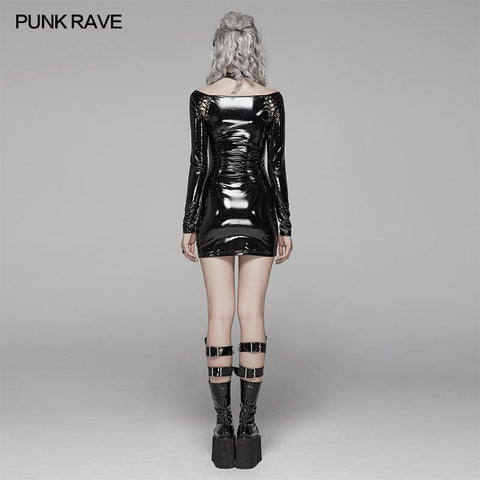 Punk Bright PU Over Hip Dress