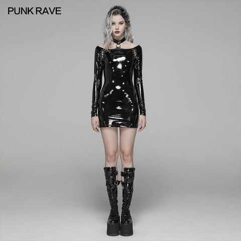 Punk Bright PU Over Hip Dress