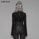 Punk Handsome Zipper Decoration Corset With Lace-up Back