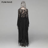 Gothic Elegant Asymmetric Lace Long Dress