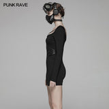 Sexy Punk Big Round Collar Skinny Elastic Knitted Short Dress
