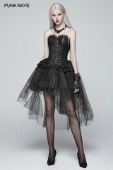 Gothic Basic Bustle High-low Tulle Skirt