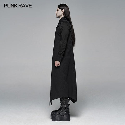 Dark Punk Micro-elastic Twill Long Shirt