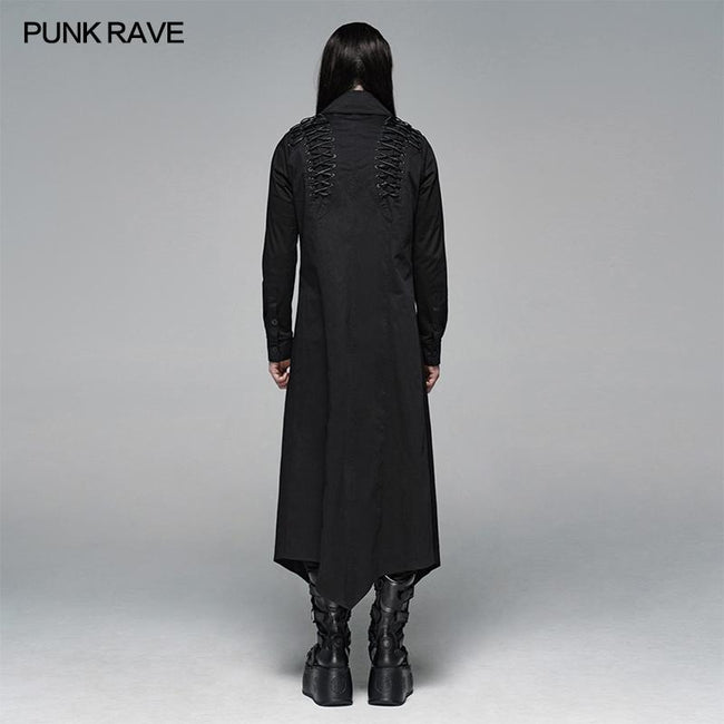 Dark Punk Micro-elastic Twill Long Shirt