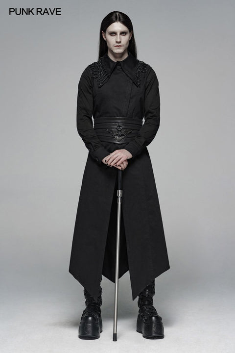 Dark Punk Micro-elastic Twill Long Shirt