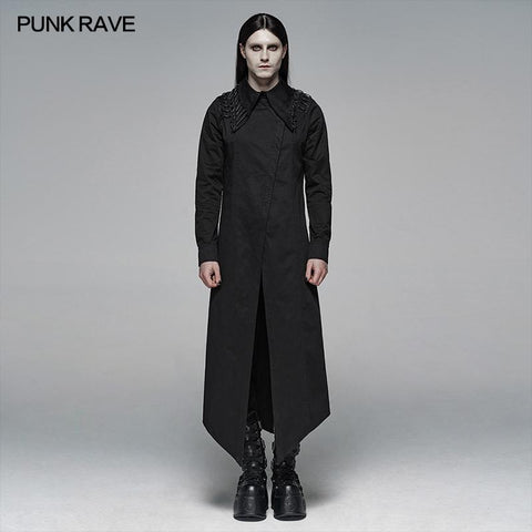 Dark Punk Micro-elastic Twill Long Shirt