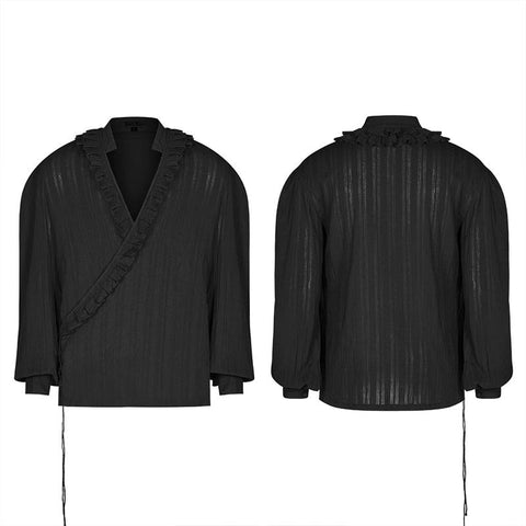 Gothic Low-cut V-neck Loose Shirt For Men