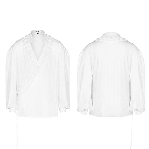 Gothic Low-cut V-neck Loose Shirt For Men