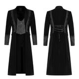 Gothic Men Velvet Medium Length Jacket