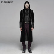 Gothic Men Velvet Medium Length Jacket