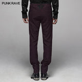 Gothic Floral Metal Swallow Black Suit Trousers