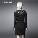 New Vintage Beige Casual Black Gothic Dresses With Lace Collar