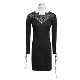 New Vintage Beige Casual Black Gothic Dresses With Lace Collar