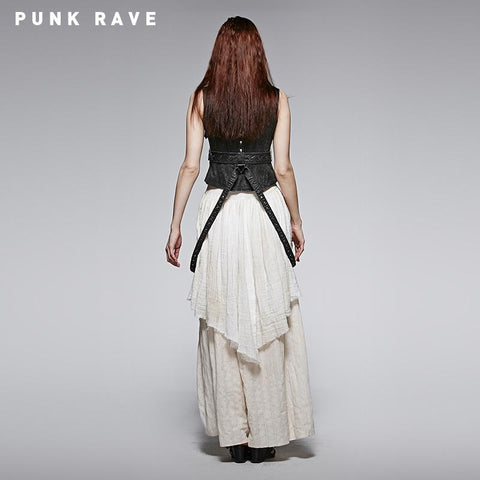 High Quality White Steampunk Long Lace Punk Dress