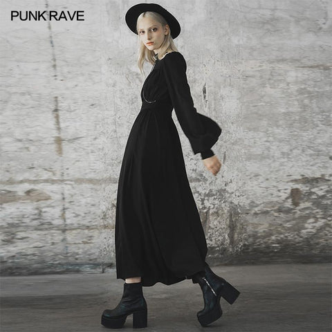 Dark spliced slit dress
