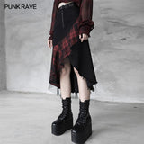 Darkness medium-length irregular skirt