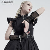 Punk daily rhombus  mesh gloves