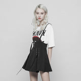 Classic Strap Skirt Punk Zipper Bandage Suspender Skirt For Women