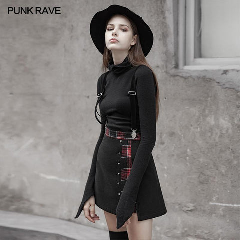 Plaid joint over skirt