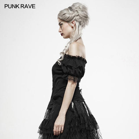 Lolita Broken-winged Black Angel Short Sleeve Shirt