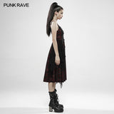 Punk Rebellious Girl Irregular Dress - Red