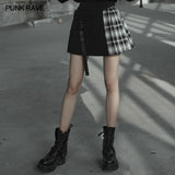 Black and white stitching pliad detachable waist-tail skirt