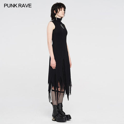 Darkness magic irregular knit dress