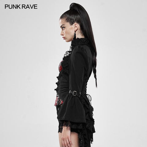 Steampunk stonewashing lace coat