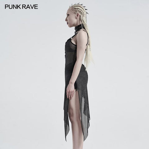 Punk daily perspective silver mesh camisole