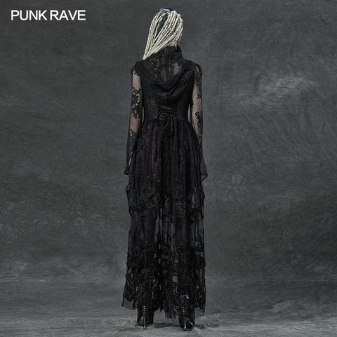 Gothic lace 3D embroidered long coat