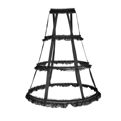 Lolita Style Adjustable Banked Lace Pattern Bustle Gothic Dresses