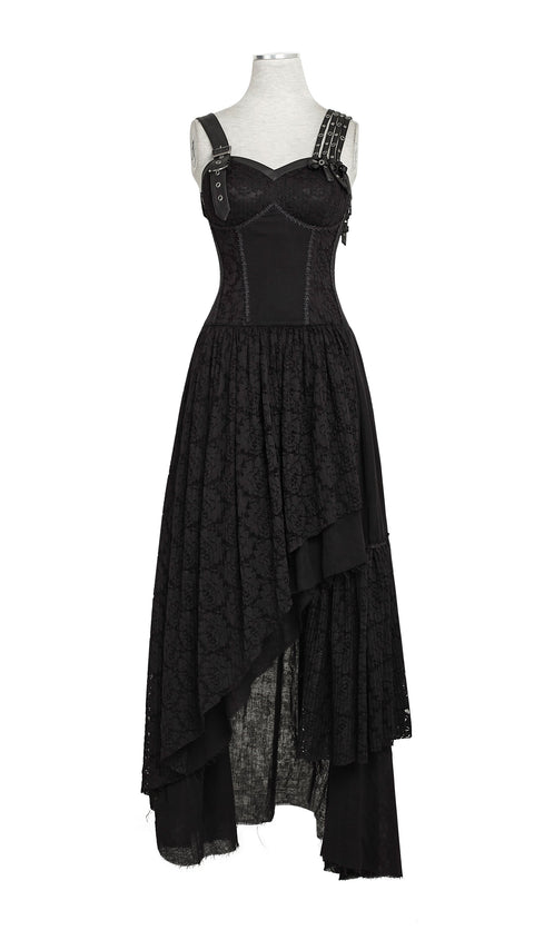 Black Elastic Mesh Stretchy Sexy Slit Long Prom Gown Evening Punk Dress