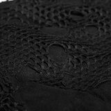 Sexy Asymmetrical Mesh High Neck Punk Dress Stitching With Fake Suede Fabric
