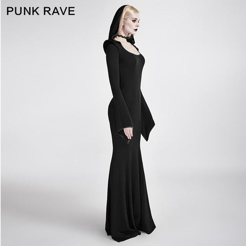 Mermaid Fashion Gowns Sexy Party Evening Gothic Dresses With Hoodie