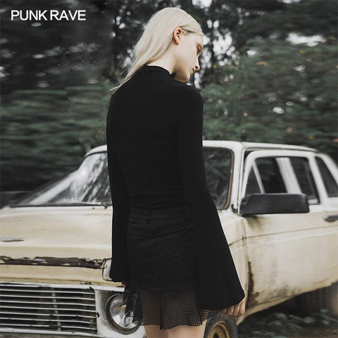 Gothic laced skinny T-shirt