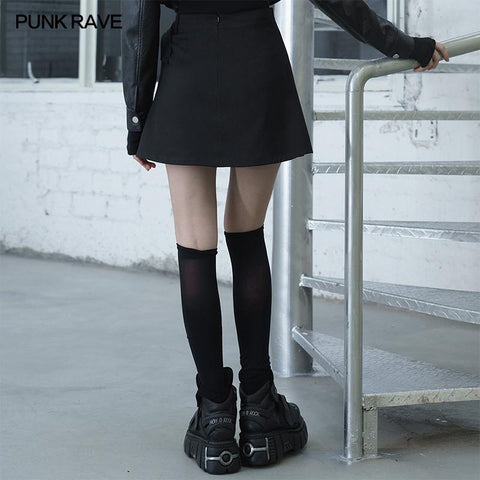 Crossover sectional nifty plaid pleated skirt