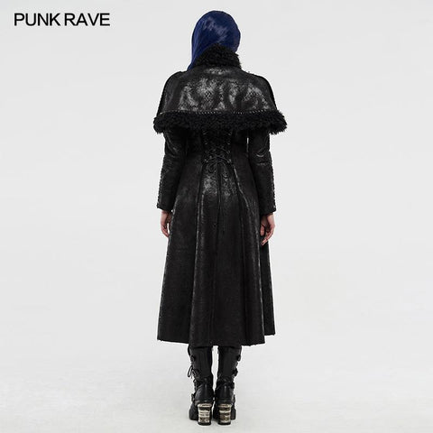 Gothic imitation fur long coat