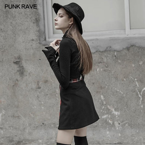 Plaid joint over skirt