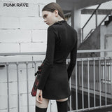 Colored checked folded half skirt with button loop